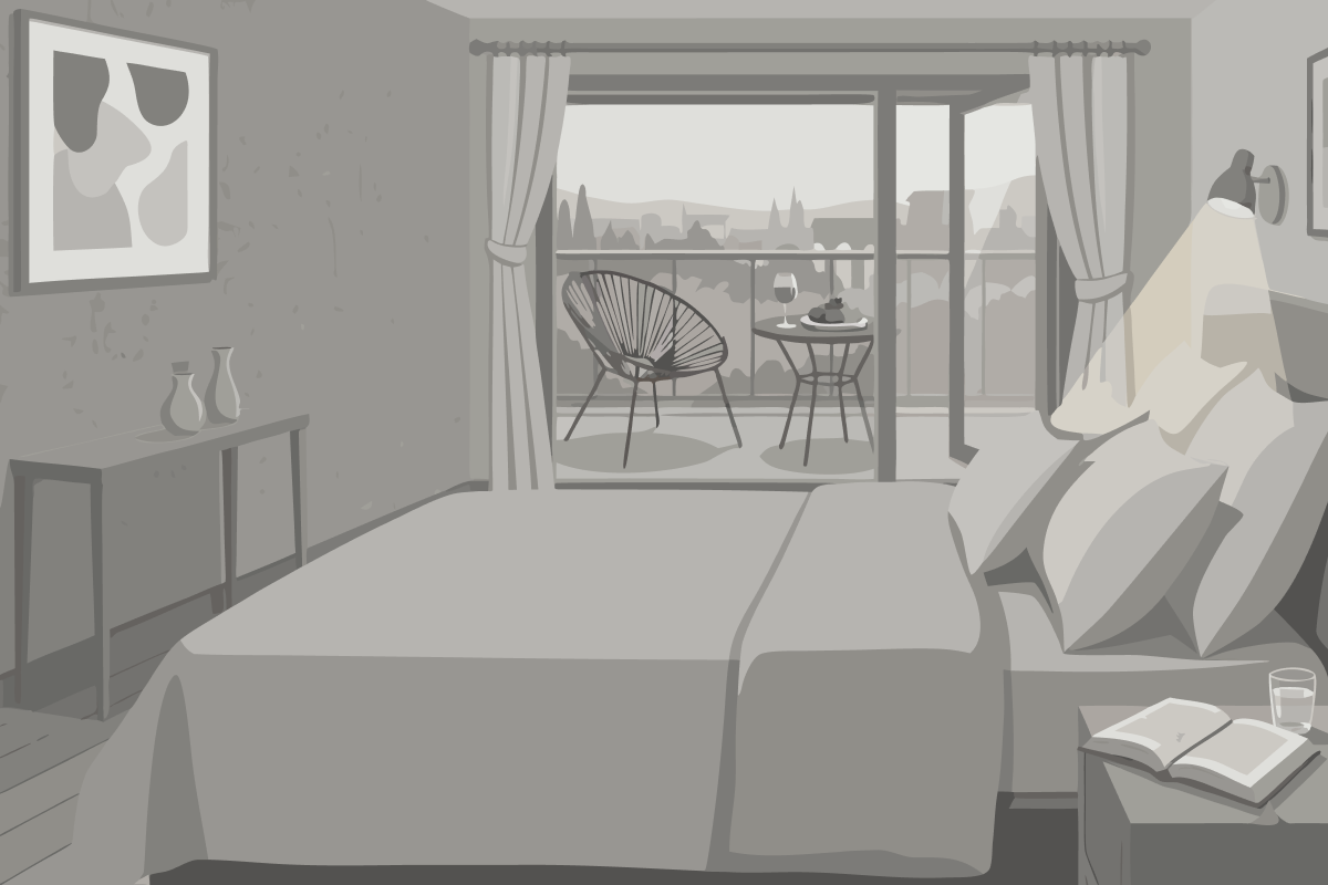 Vierbettzimmer mit Balkon